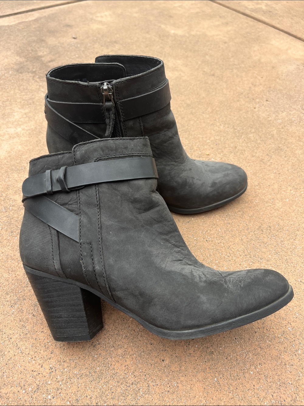 Franco Sarto Women's Black Ankle Bootie with Block Heel
